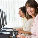 Group of people in a computer lesson