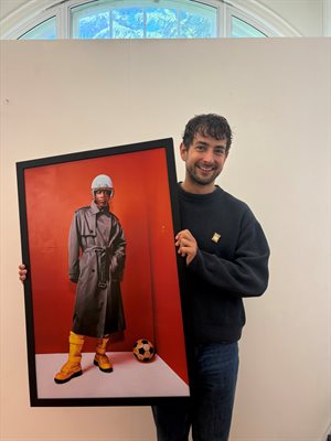 Lloyd Pursall with artwork