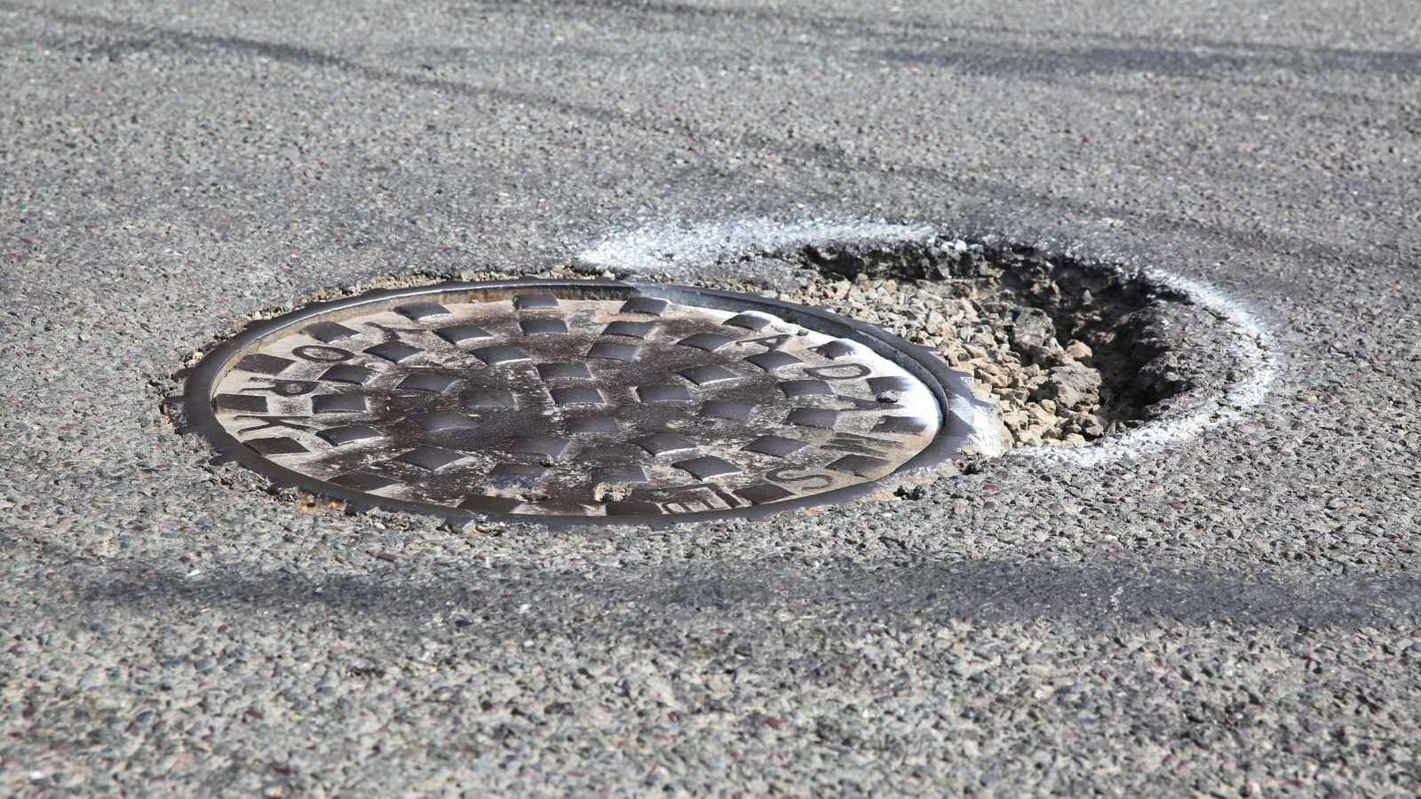 marked pothole